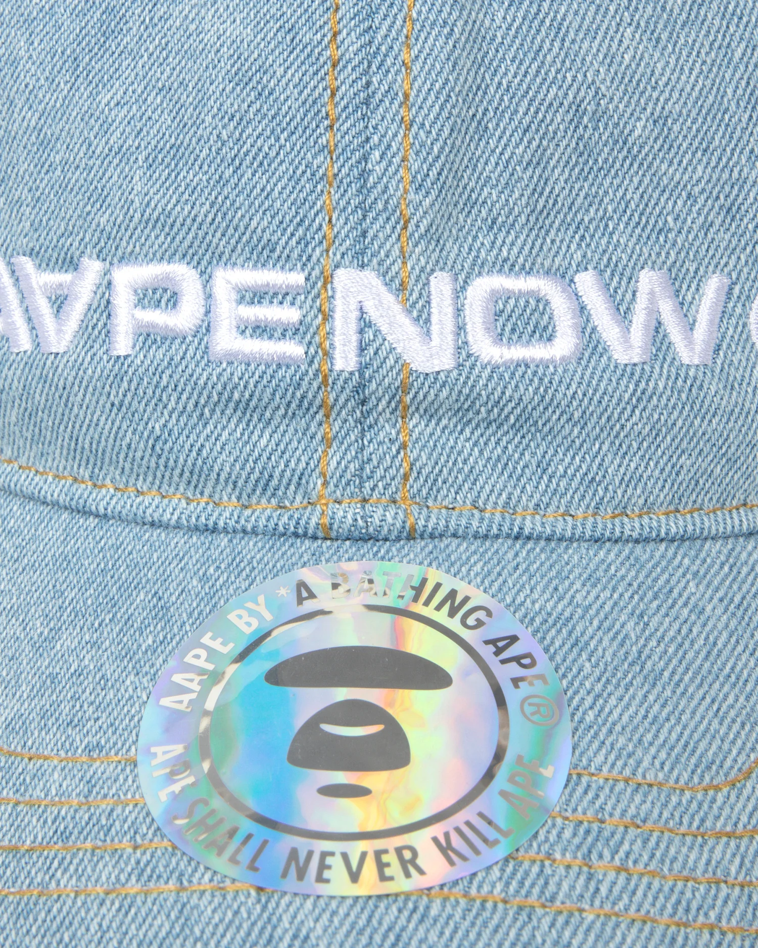 Moonface embroidered denim cap - Image 8