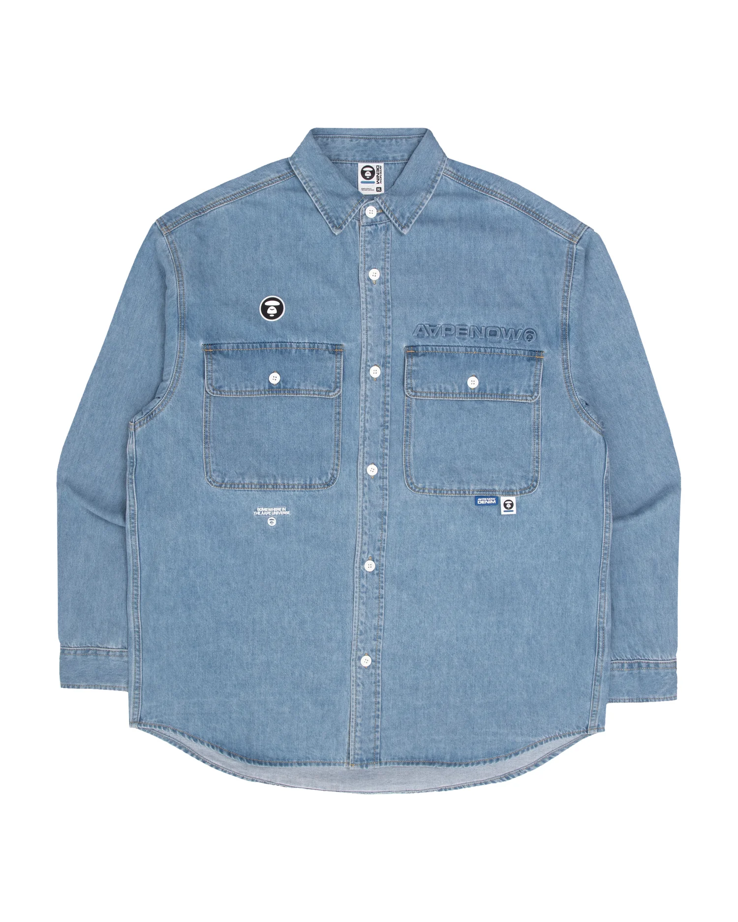 Moonface patch denim shirt - Image 6