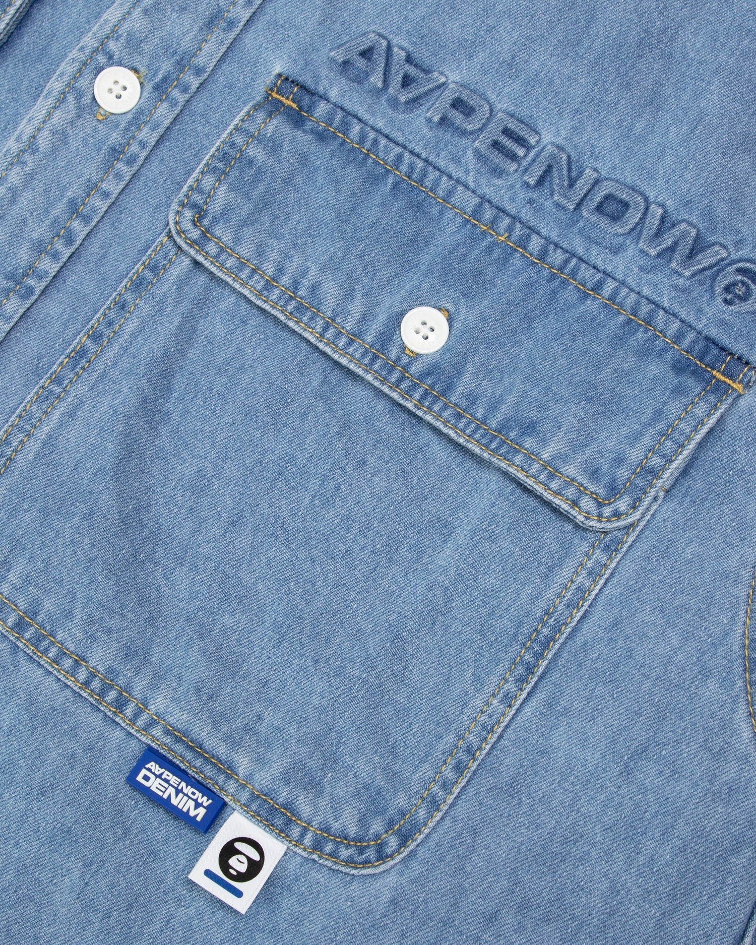 Moonface patch denim shirt - Image 9